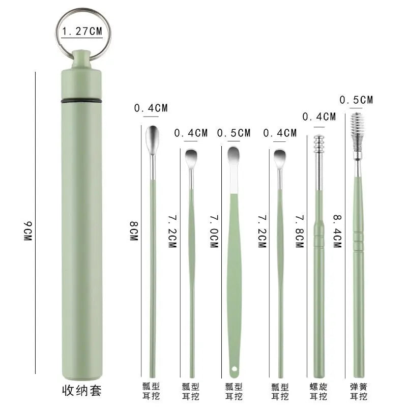 정리 Ear Care Kits Earpick Sticks Earwax Remover Ears Pick Cleaning Ear Cleanser Spoon Earpick Beauty Accessories Tools
