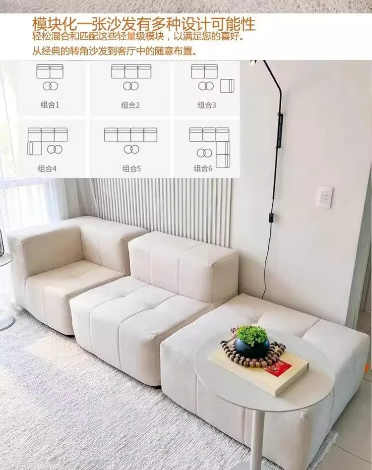 Small Apartment Hotel Living Room Sofa Customized Nordic Light Luxury Style Home Decoration Vacuum Compression Multi-Person Sofa