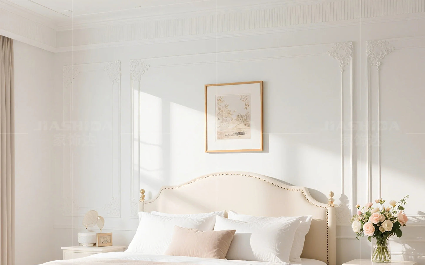 French Style Creamy Ceiling Light Warm Romantic Main Bedroom Room Lamp Eye Protecting Lighting Living Room Cozy Ambient
