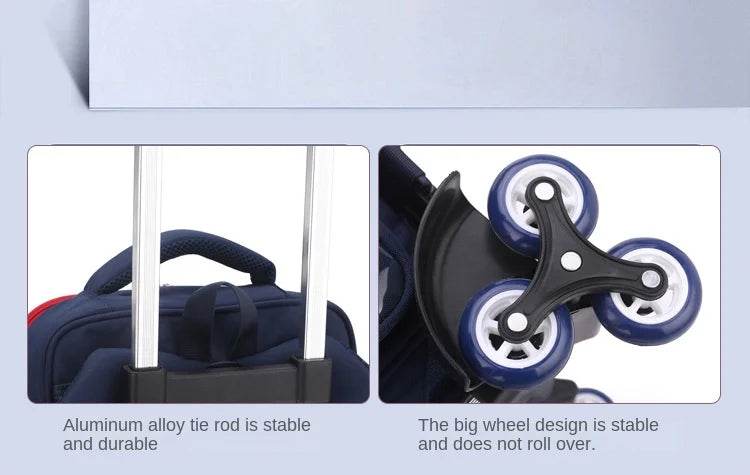 Rolling Backpacks for Primary School Children Trolley School Student Backpack Wheeled Bag Back To School Backpacks with Wheels - AIAZ