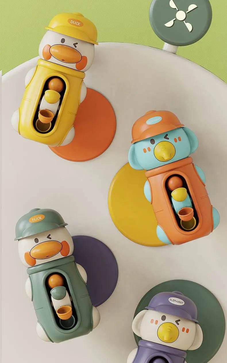 New Cute Duck/Elephant Baby Shower Bath Toys Children Water Play Spinner with Suction Cup Waterwheel Games for Kid Bathroom - AIAZ