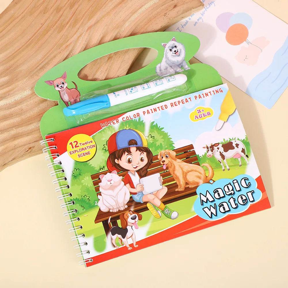 Magical Water Painting Book Toddler Early Education Toys Reusable Magic Drawing Coloring Book for Kids Children Montessori Toys - AIAZ