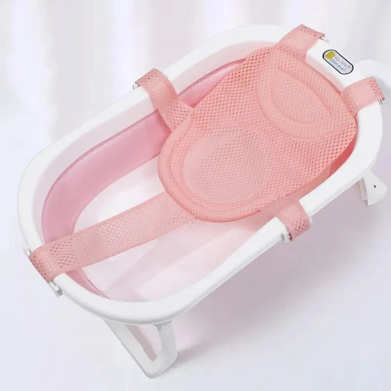 Baby Bath Seat Support Mat Foldable Bath Tub Pad &amp Chair Newborn Bathtub Pillow Infant Anti-Slip Soft Comfort Body Cushion