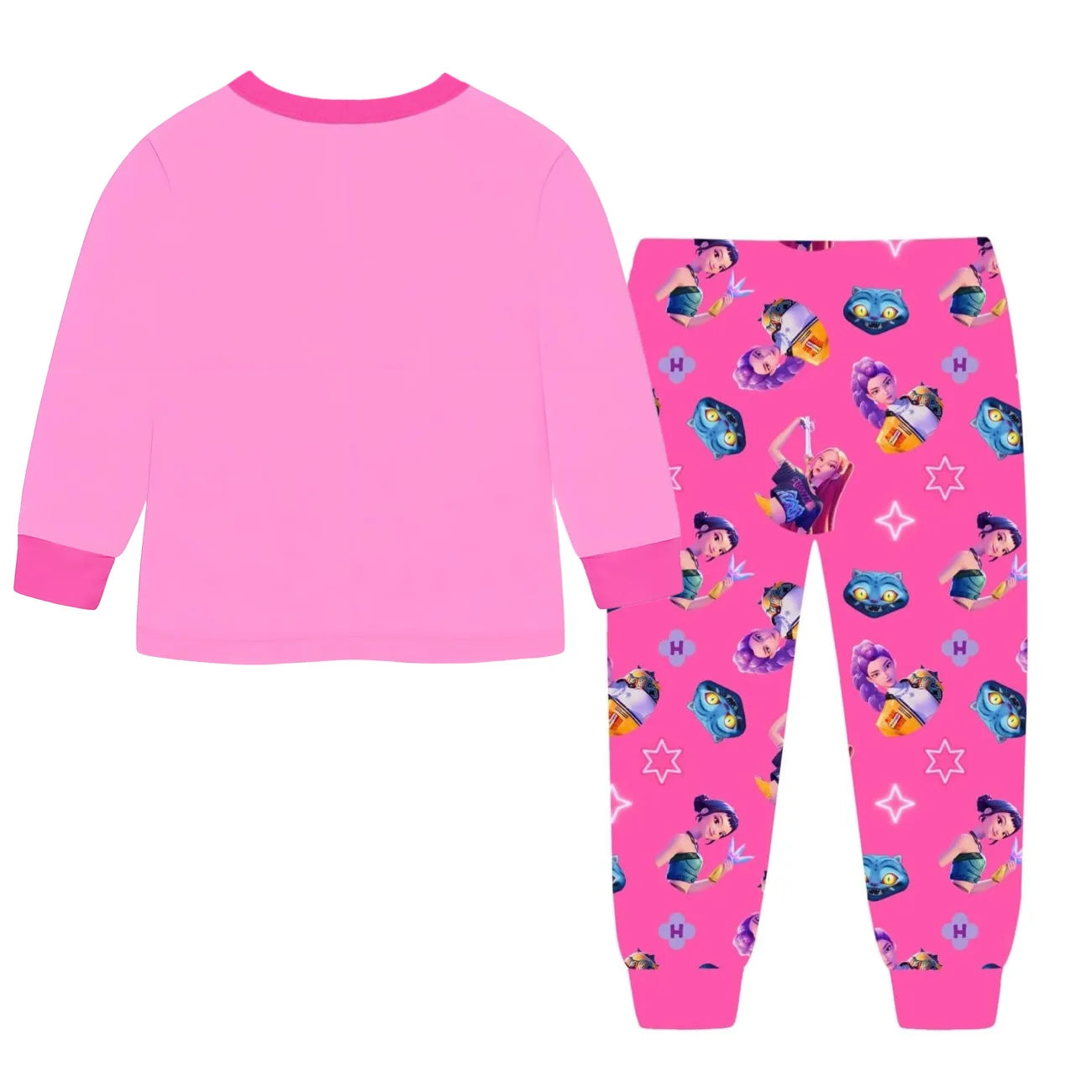 Movie Kpop Demon Hunters Kids Clothes Set Pajamas Sets Boys Daily Nightgowns Girls Long Sleeve T Shirt+Pants 2pcs Set