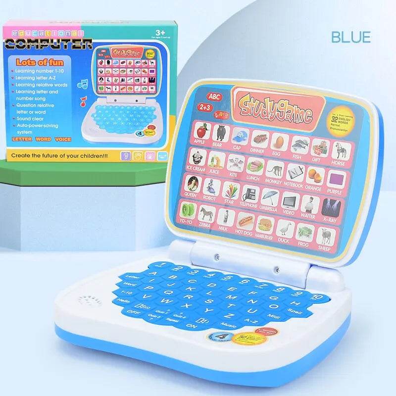 English Learning Small Laptop Toy for Kids 2-3 Years. Boys and Girls Computer for Aphabet ABC.Numbers.Words.Spelling.Maths.Music - AIAZ
