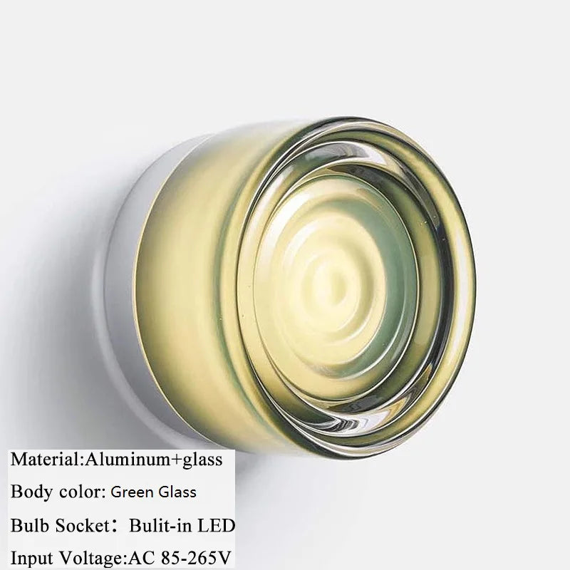 IWHD Home Decor LED Wall Lights Fixtures Glass Aluminum Corridor Bedroom Living Room Nightlights Modern Moon Lamp Miroir Mural