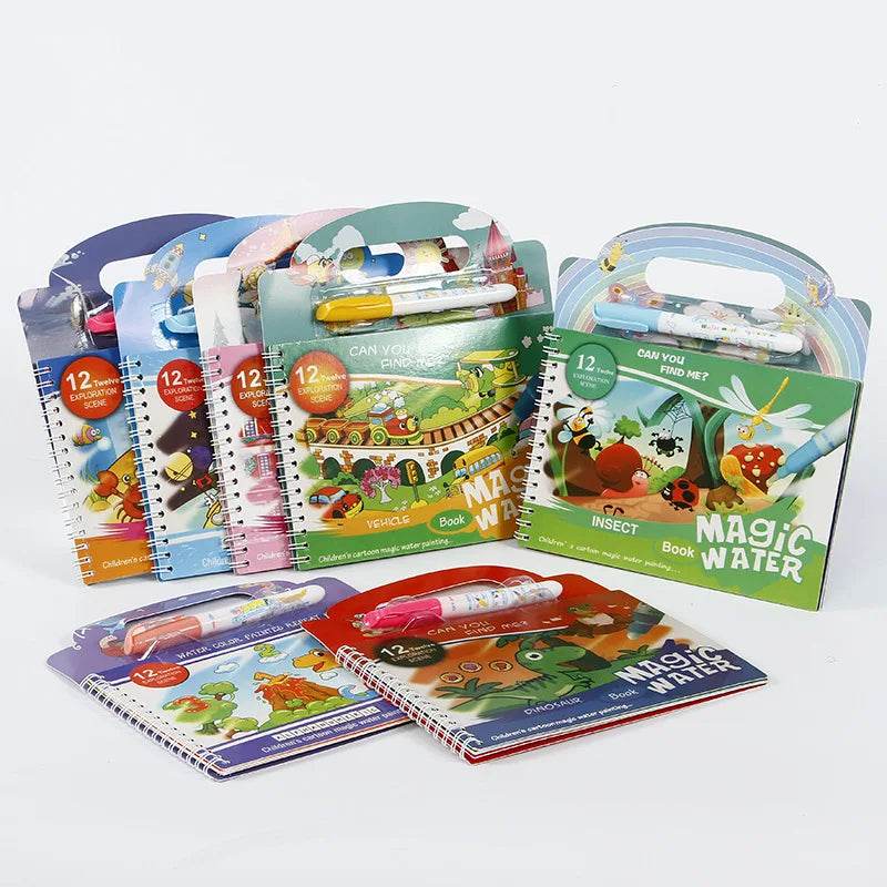 Magical Water Painting Book Toddler Early Education Toys Reusable Magic Drawing Coloring Book for Kids Children Montessori Toys - AIAZ