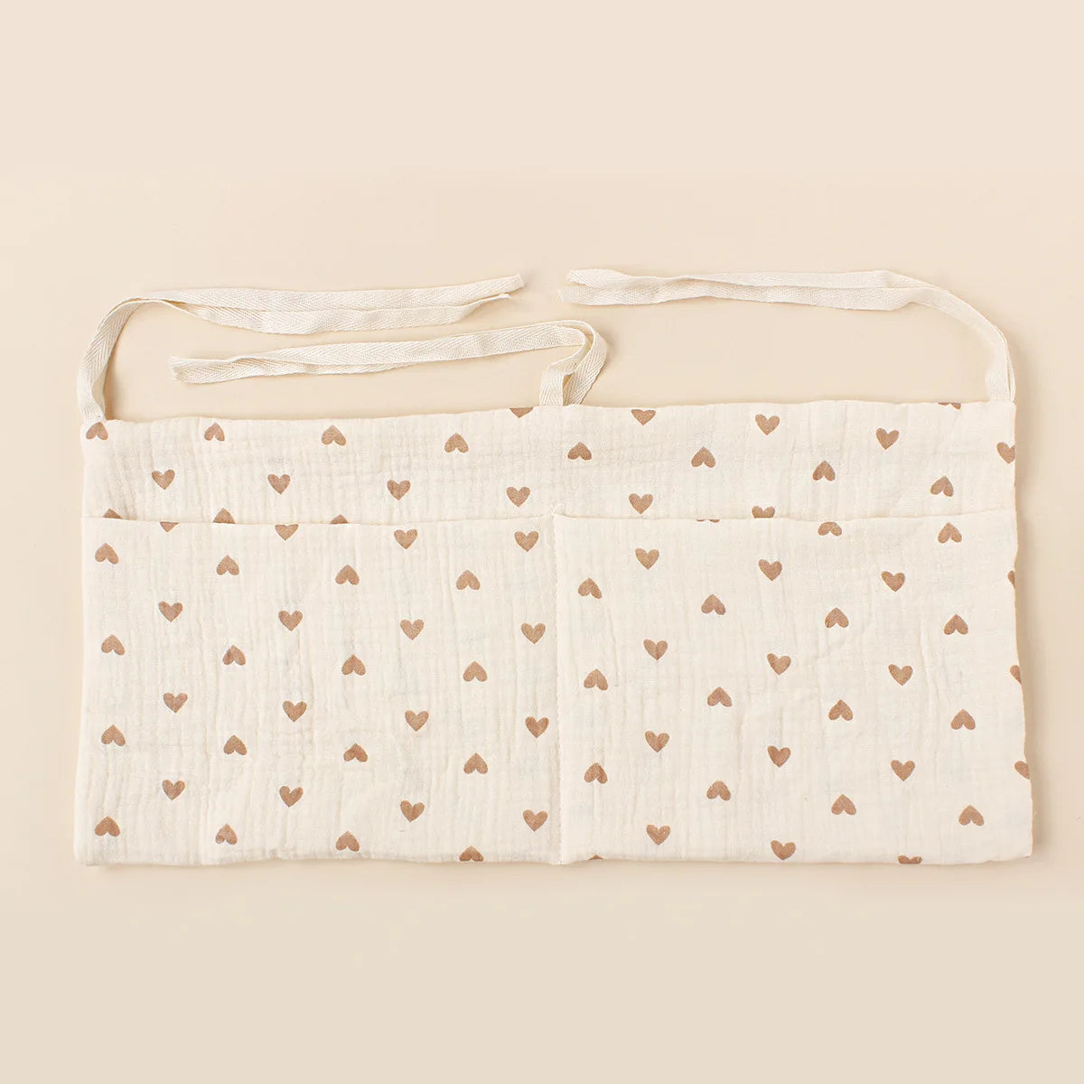 Baby Crib Organizer Cot Caddy Bed Storage Bag 2 Pockets Bedside Hanging Diaper Nursery Organizer for Diapers Toys Clothing