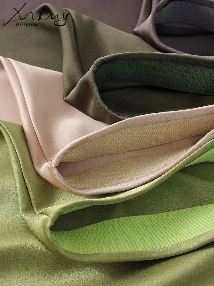 Long Satin Skirts For Women Summer High Quality Skirt With Slit On The Side Silk Elegant Black Maxi Luxury Women's Skirts 2025 - AIAZ