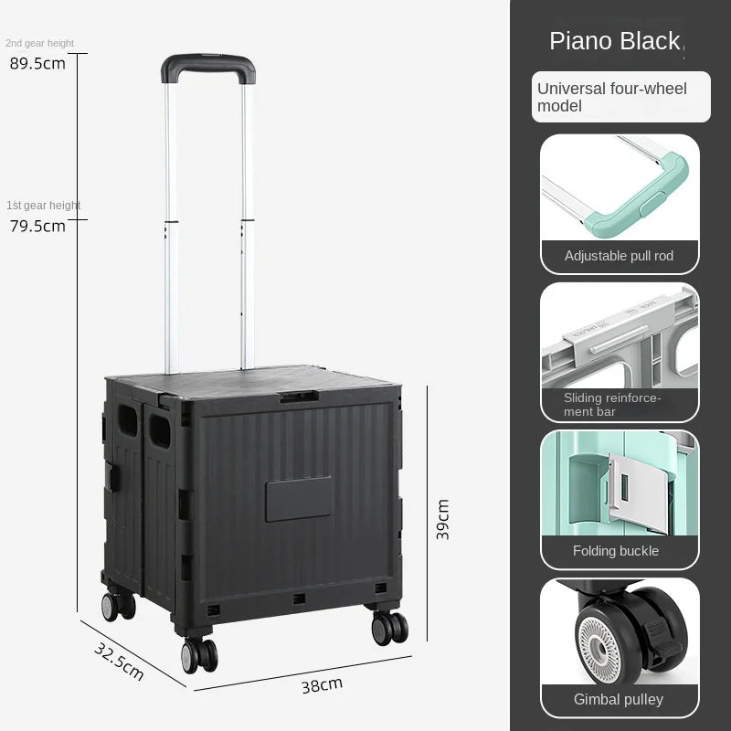 Multifunctional Camping Trolley Large Capacity Portable Folding Outdoor Storage Box Home Camping Push Box Camping Equipment