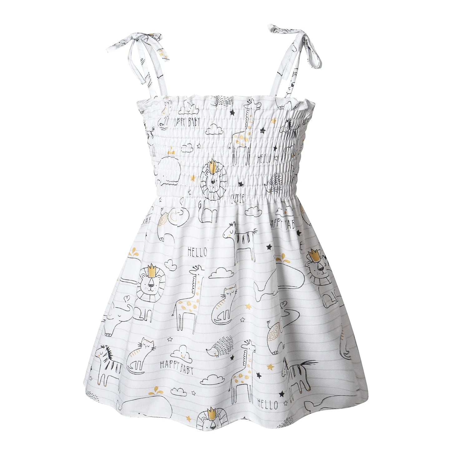 2025 Summer Girls Pure Cotton Print Dress For 2-6Years Children Fashion Floral Dress Kids  Suspenders Dress Casual Sundress