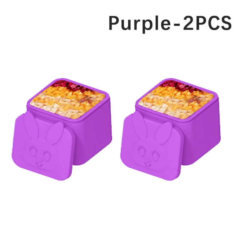 Non-stick Silicone Lunch Box For Kids Sauce container With Lid Small Lunch Box Accessories Dip Container Food storage container