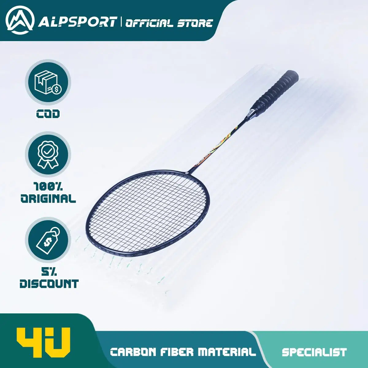 ALP LT 2Pcs/lot 100% Carbon Fiber Elastic 4U 30Lbs Racket Offensive and Defensive Professional Badminton Racket With Bag