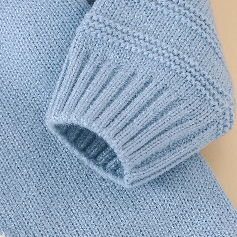 Cute Rabbit Knitted Baby Rompers Clothes Spring Autumn Crew Neck Long Sleeves Newborn Boys Girls Easter Jumpsuits Outfits 0-18m