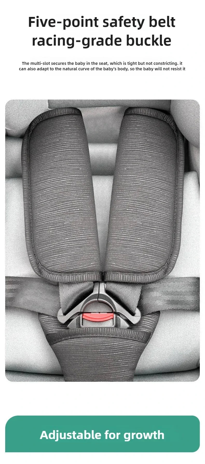 Car safety seat, 0-12-year-old growth type safety seat, ISOFIX hard interface+LATCH stability is good, preventing rollover