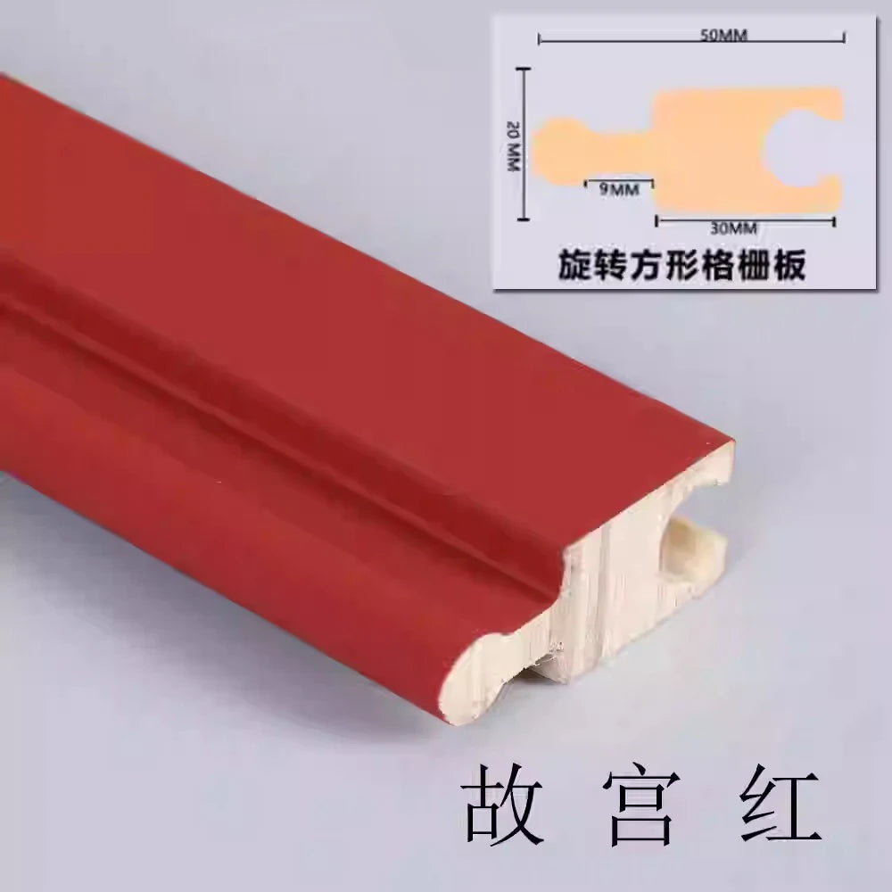 6 pieces 2.3M Rotating Solid Wood Grille Panel - Great Wall wave board internet famous background wall wrap with cylinder