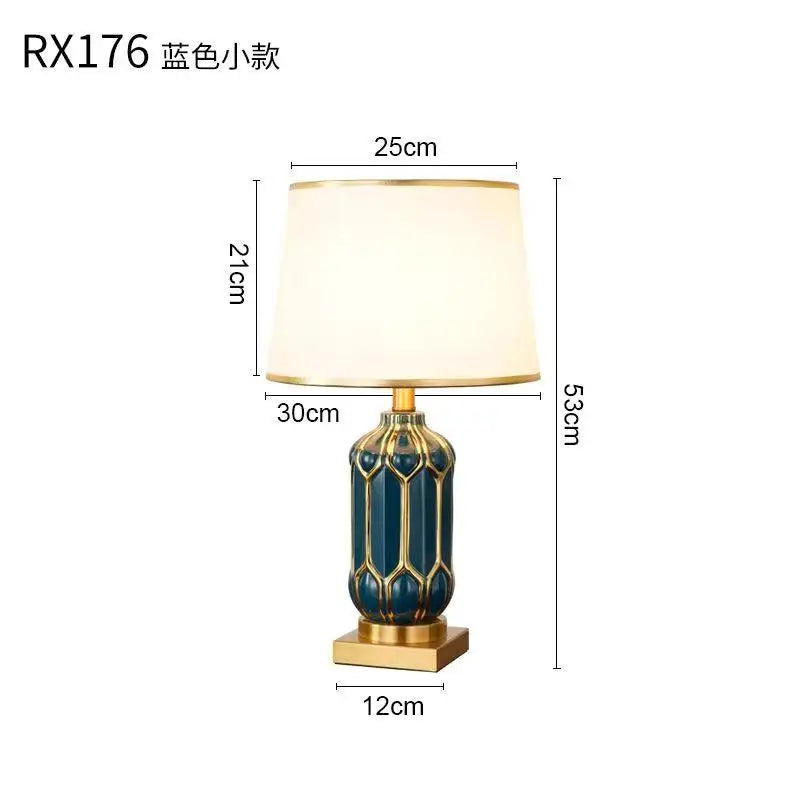 Chinese Black Ceramic Desk Lamp Nordic Modern Luxury Living Room Bedroom Bedside Study Table Lamp Atmosphere Sense Decoration