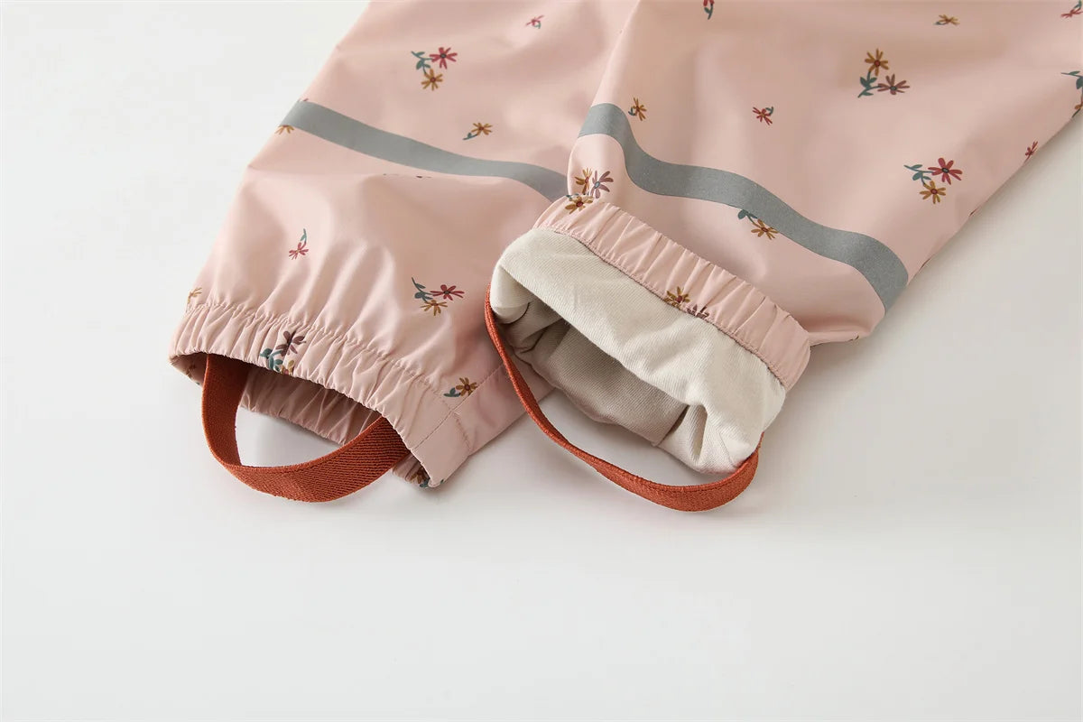 HONEYKING Children Waterproof Rain Pants Baby Jumpsuits Boys Girls Overalls Pants Fashion Kids Overalls