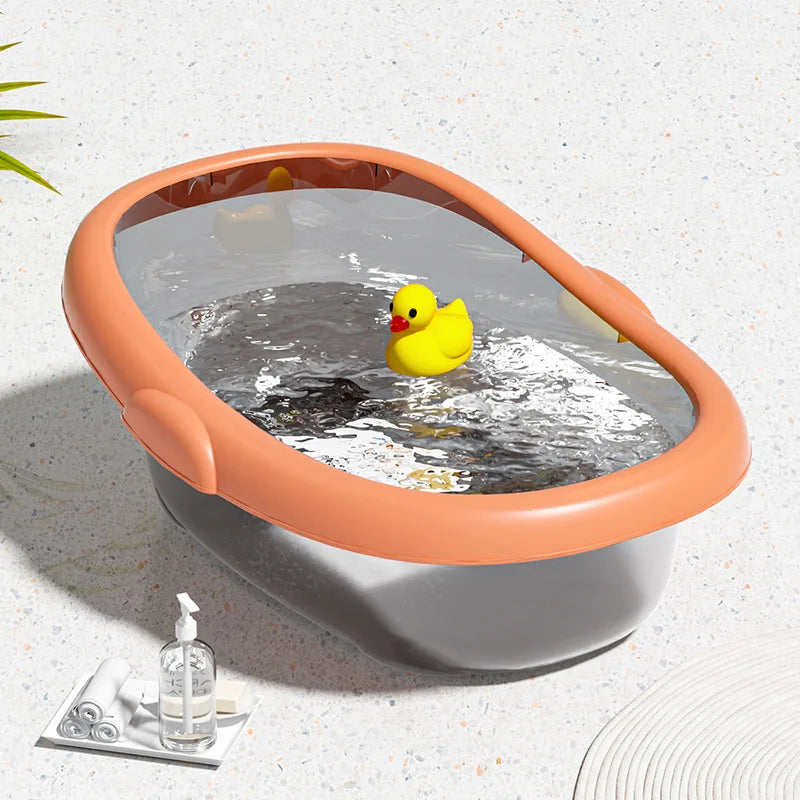 Newborn Baby Bathtub Thickened Plastic Portable Bath Tub for Toddlers Kids Eco-Friendly Transparent Design Big Size