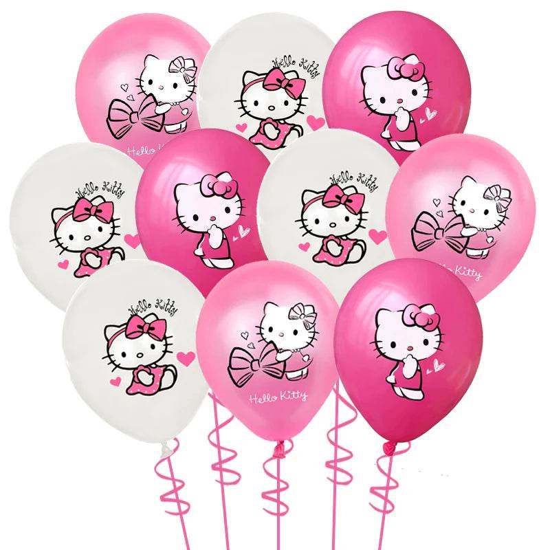 Cartoon Hello Kitty Theme Birthday Party Decor Supplies Kawaii KT Cat Latex Balloons Animal Balloon Baby Shower Kids Toys Gifts - AIAZ