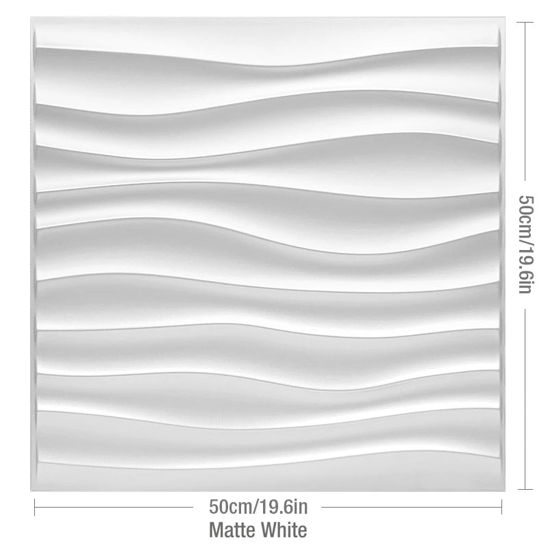 4pcs 50x50cm  Premium 3D Wave Wall panel Stripe Wallpaper PVC Wall Decor Living Room Bedroom Office Decor TV Background 9 sold