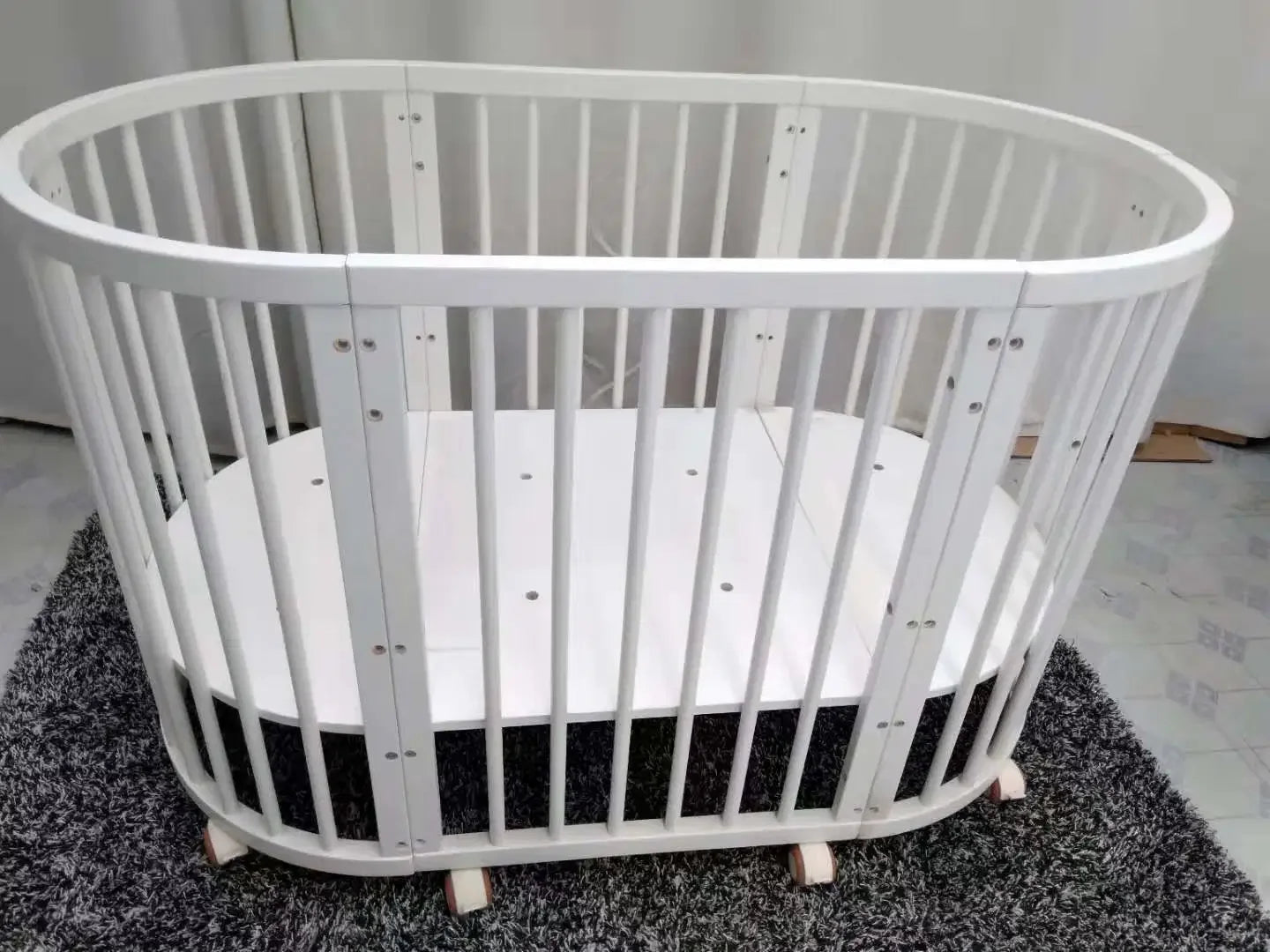 Portable Designs Wheels Mobile Circle Crib Convertible Cribs Sleeping Wood Oval Crib Cot Bed Baby Beds For New Born