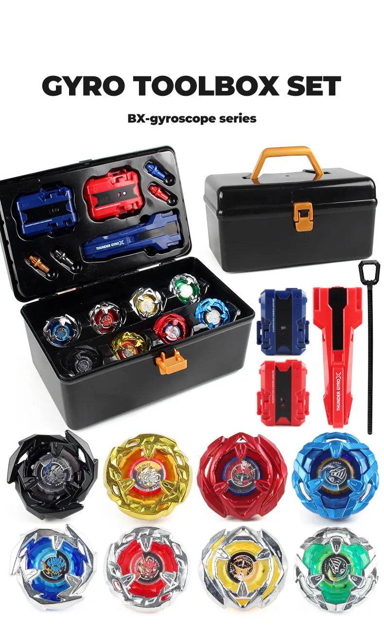 8 PCS BX Bey X with Grip and Launchers Tool box Set Toys - AIAZ