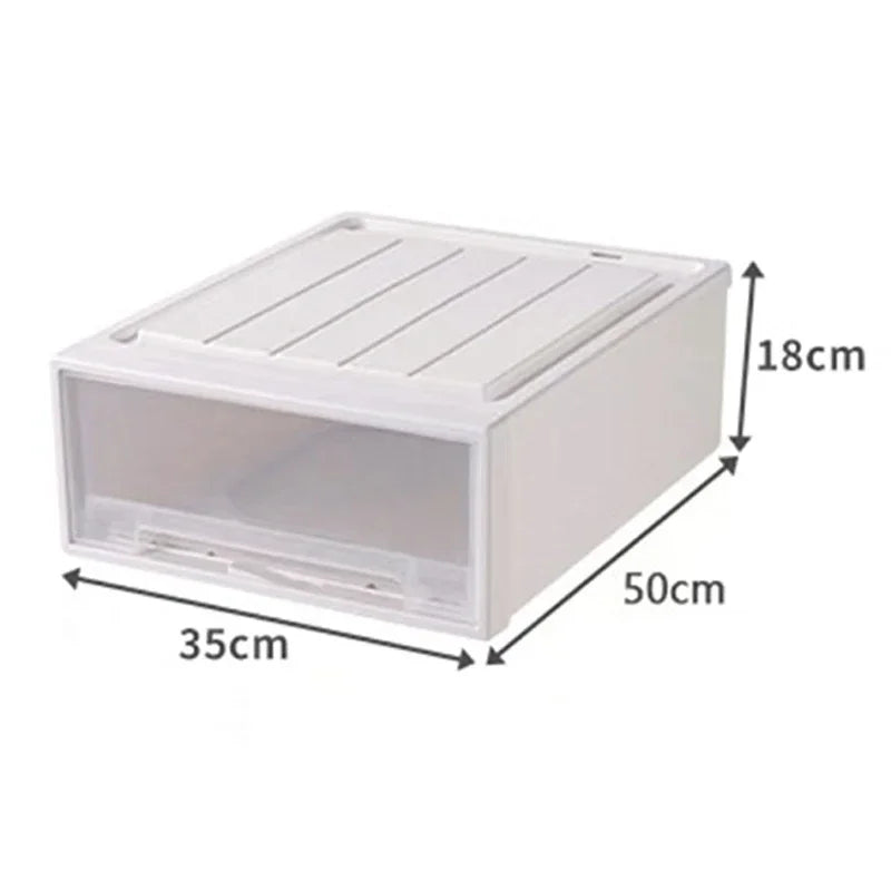 Wardrobe Storage Box High-capacity Drawer Style Stackable Container Transparent Plastic Containers for Household Use Storage