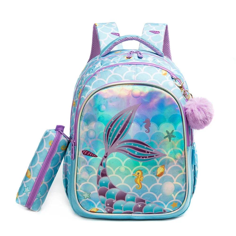 Drop Shipping Backpack Set for Teenagers Waterproof School Bags for Girls Backpack Mermaid Cartoon Bag Kids School Bags Supplies - AIAZ