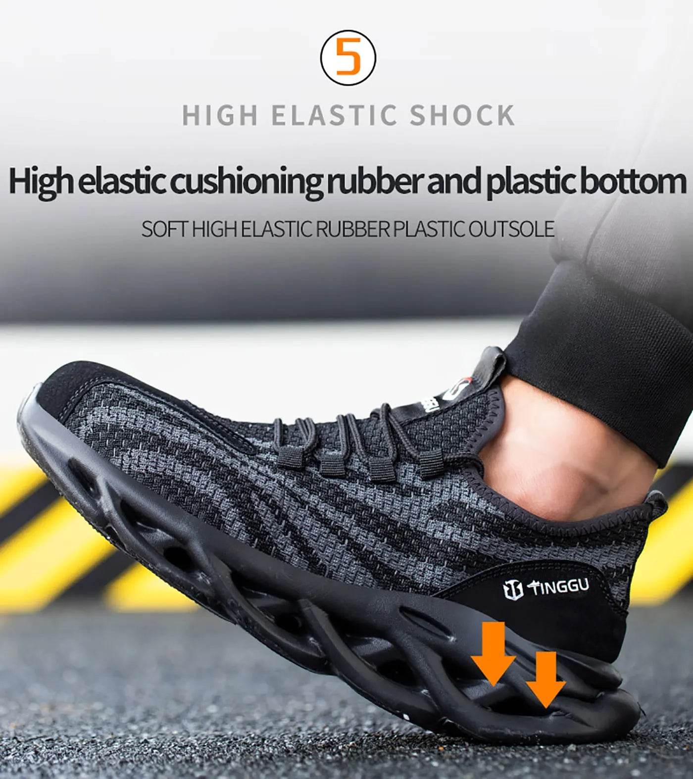 Men's safety shoes are anti impact, anti puncture, soft, comfortable, breathable, anti slip, and wear-resistant work shoes - AIAZ