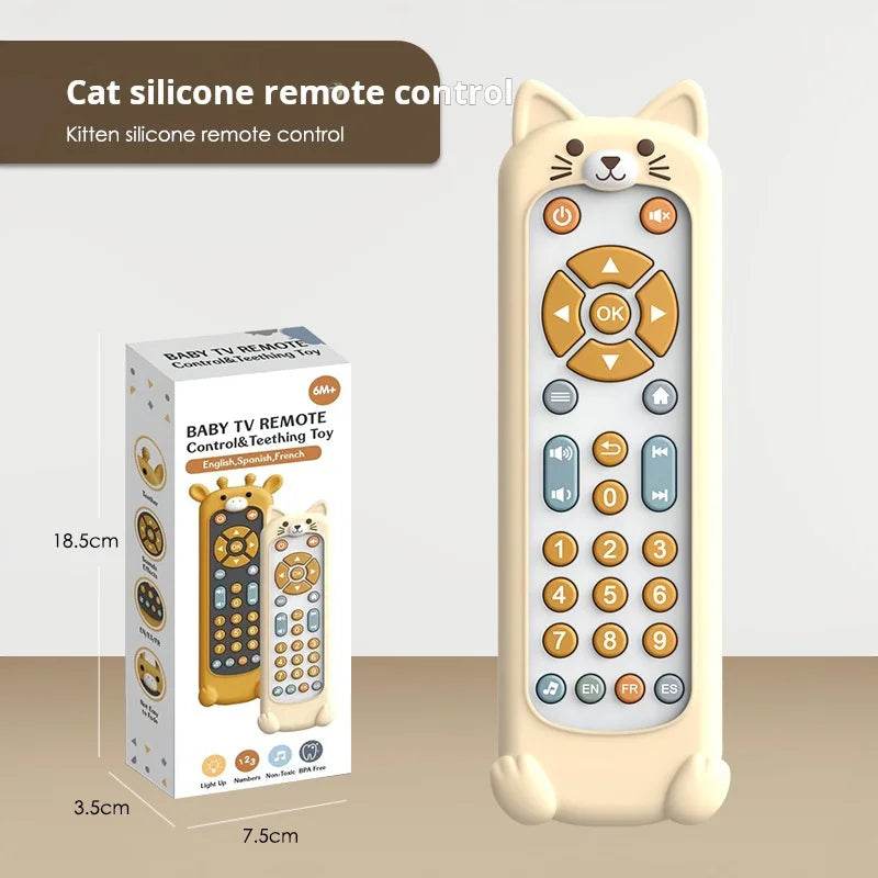 Baby Silicone TV Remote Control Cartoon Animal Children With Music Remote Control Early Education Cognitive Toys - AIAZ