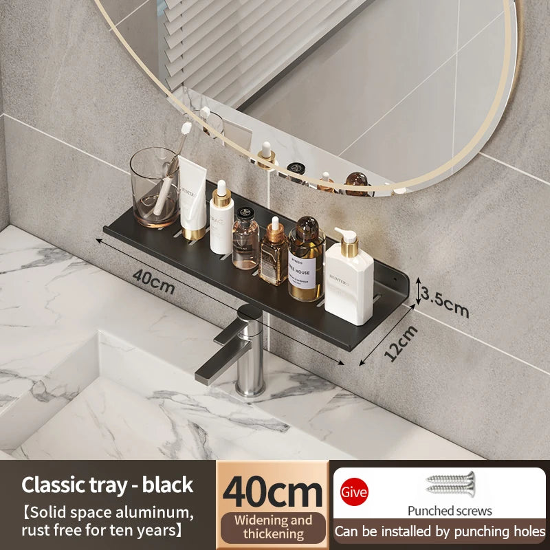 Faucet storage tray, bathroom storage rack, mirror front toilet, washbasin, washbasin, non perforated bathroom rack