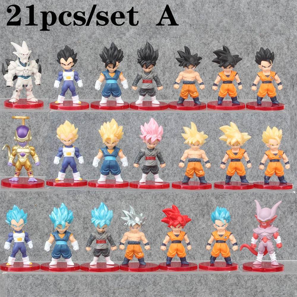 8-21PCS Dragon Ball Z Set Super Son Goku Vegeta Broly Buu Action Figure Anime Figurines Ultra Instinct Model Gifts Toys - AIAZ