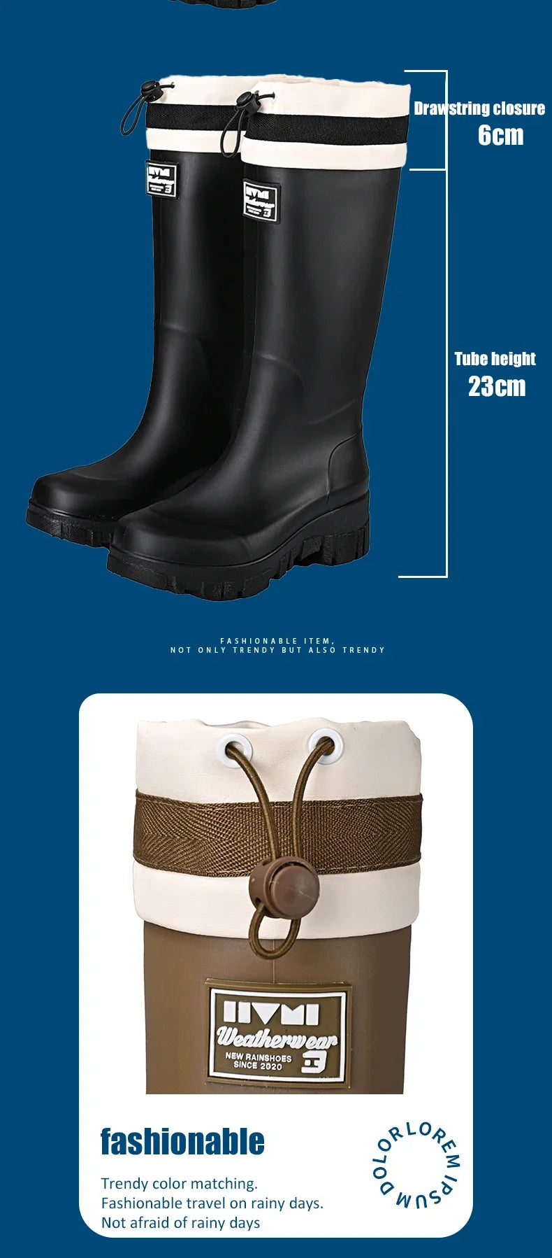 Family-sized Waterproof & Non-slip Rain Boots for Outdoor Activities, Matching Designs for Adults & Kids