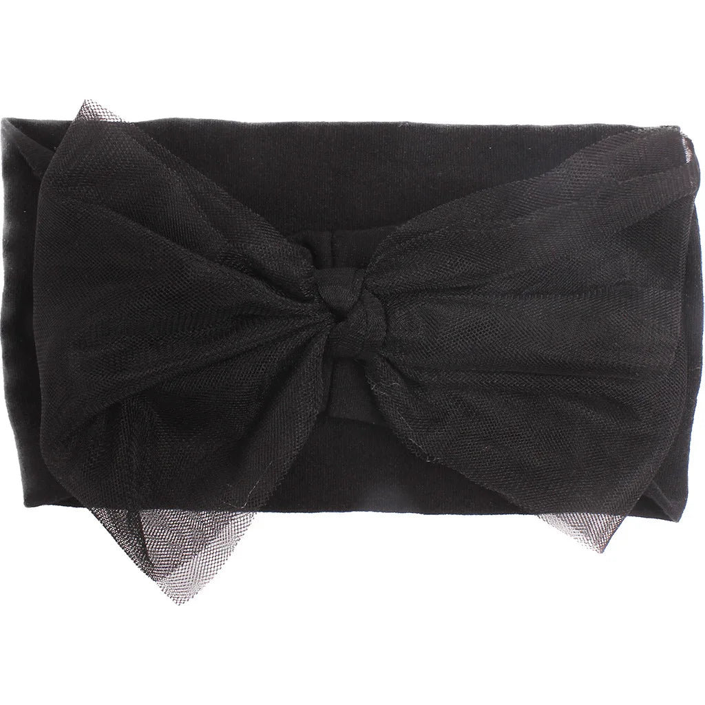 Pudcoco Baby Girls Headbands Soft Tulle Bow Head Wraps Fashion Hairbands for Newborn Infants 0-2T