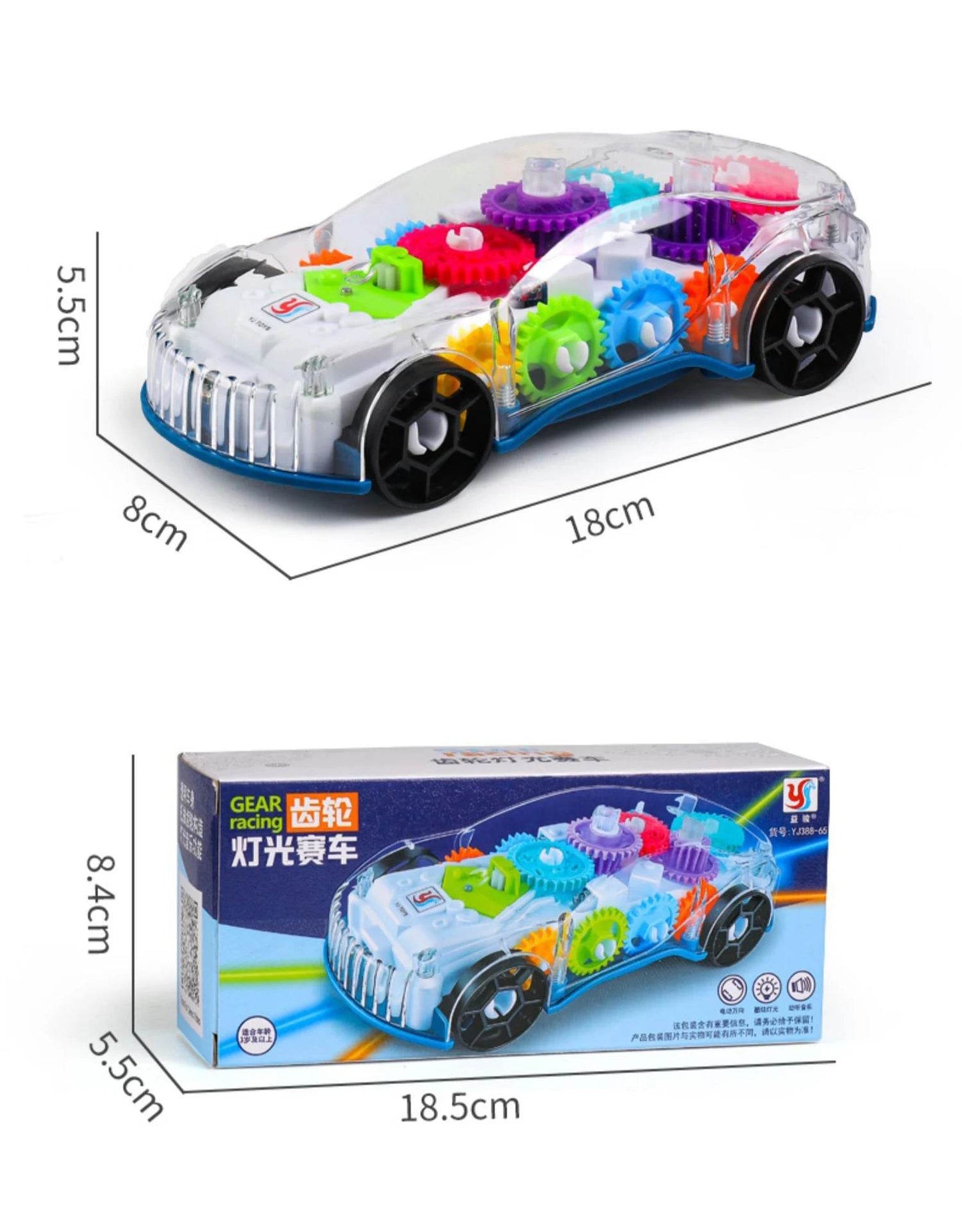 Baby toys Toddler Police Car Electric Vehicle Toy Auto Driving Transparent Gears Music Lights Cars Toys for Kids Boys - AIAZ