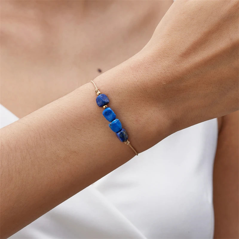 12 Zodiac Signs Woven Card Paper Bracelet for Women Men Minimalist Natural Stone Handmade  Braided Bracelet Friendship Jewelry