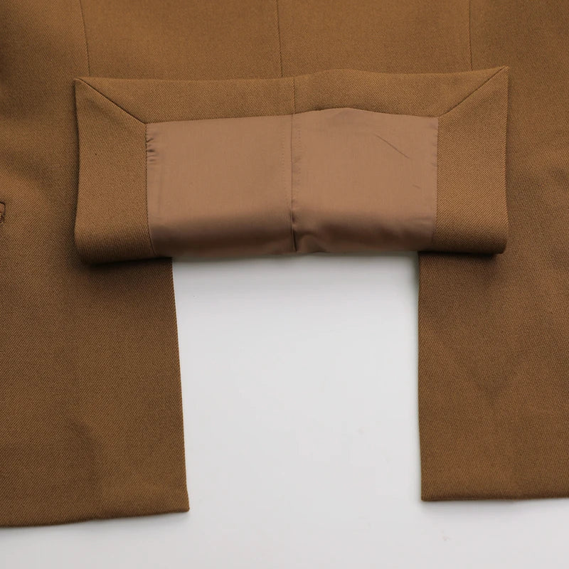 NAVIU High End Pant Suit Brown Solid Office Ladies Female Business Work Wear 2 Piece Set Formal Blazer Jacket And Trouser