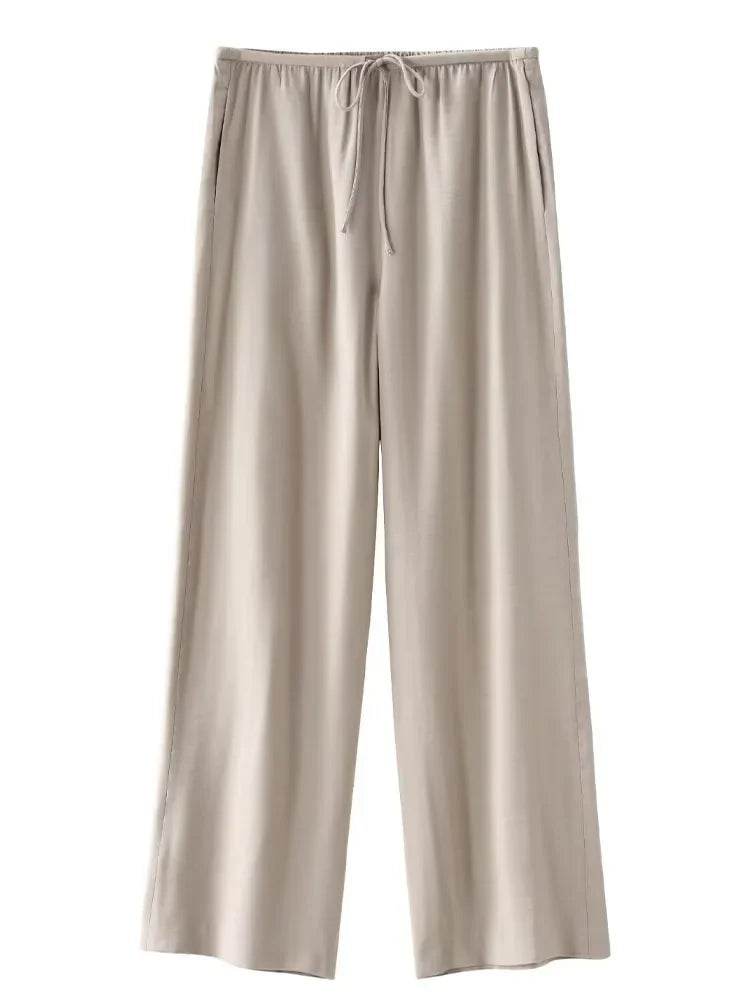 Pajama Style Pants Sets Women 2 Pieces Fashion Oversized Shirts Tops Trousers Women's Suit Two Piece Set Women Outfit - AIAZ