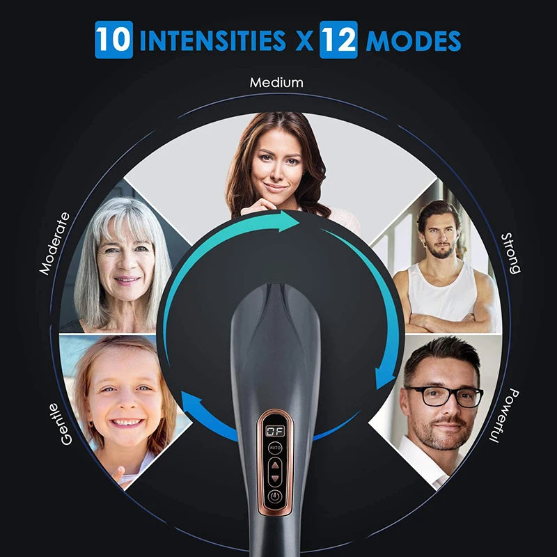 Portable Electric Back Massager Blood Circulation Massager Stick Vibration Hand Held Deep Tissue Massage Hammer