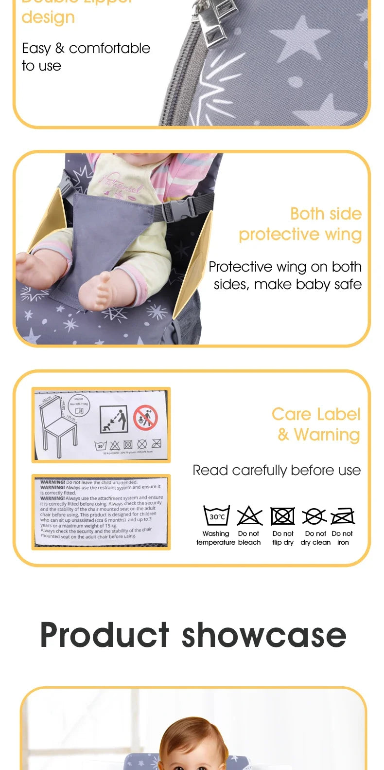 INSULAR 2 In 1 Portable Safe Pads Booster Seat Mommy Bags Comfortable Height Chair Cushion Perfect Organizer Multi-functional