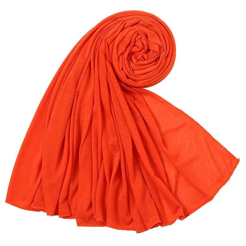 Hot Muslim Fashion Woman Soft Hijabs Scarf Shawl Plain Cotton Jersey Scarves Turban Women Long Shawls Head Wrap Headband Abaya - AIAZ