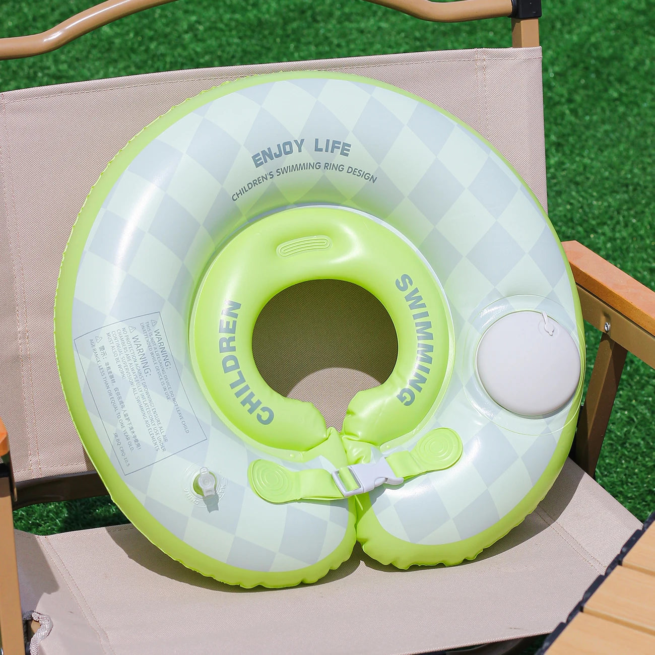 1PC Thick inflatable pump neck ring, colorful and interesting neck ring, suitable for water safety