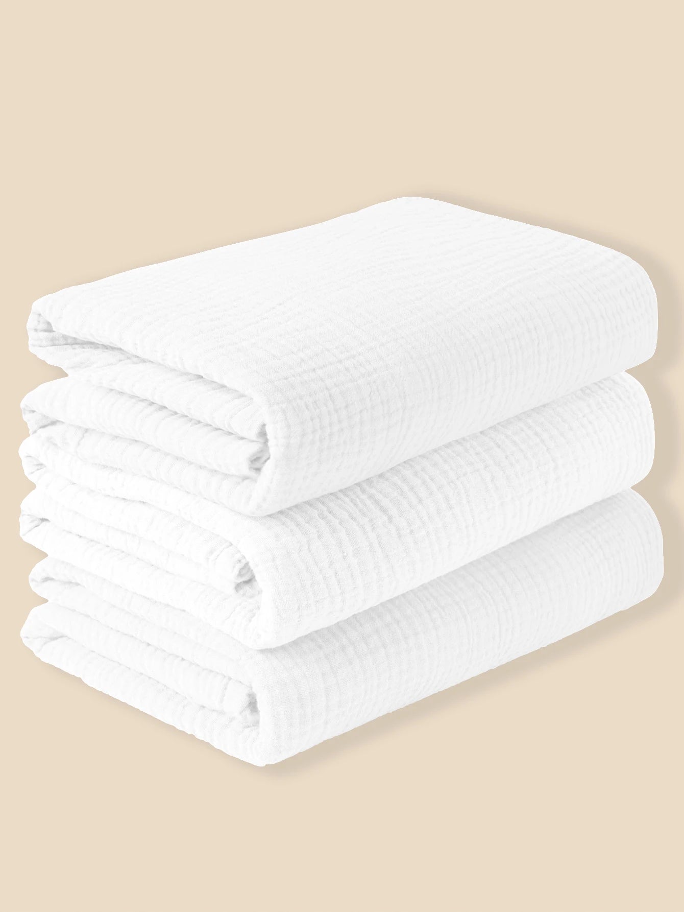 3PCS/set Soft Breathable Newborn Baby Receiving Blanket Muslin Swaddle Blankets