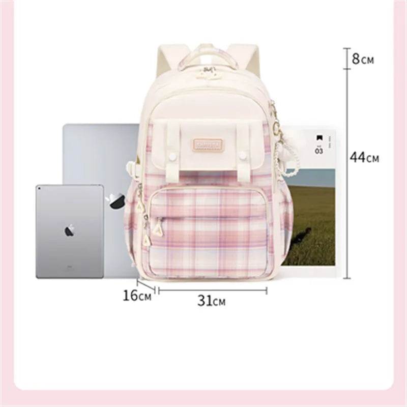 SET Backpacks for Girls School Bags Aesthetic Backpack Elementary Student Teen Girls Cute Bookbag Kids Backpack Girls mochila - AIAZ