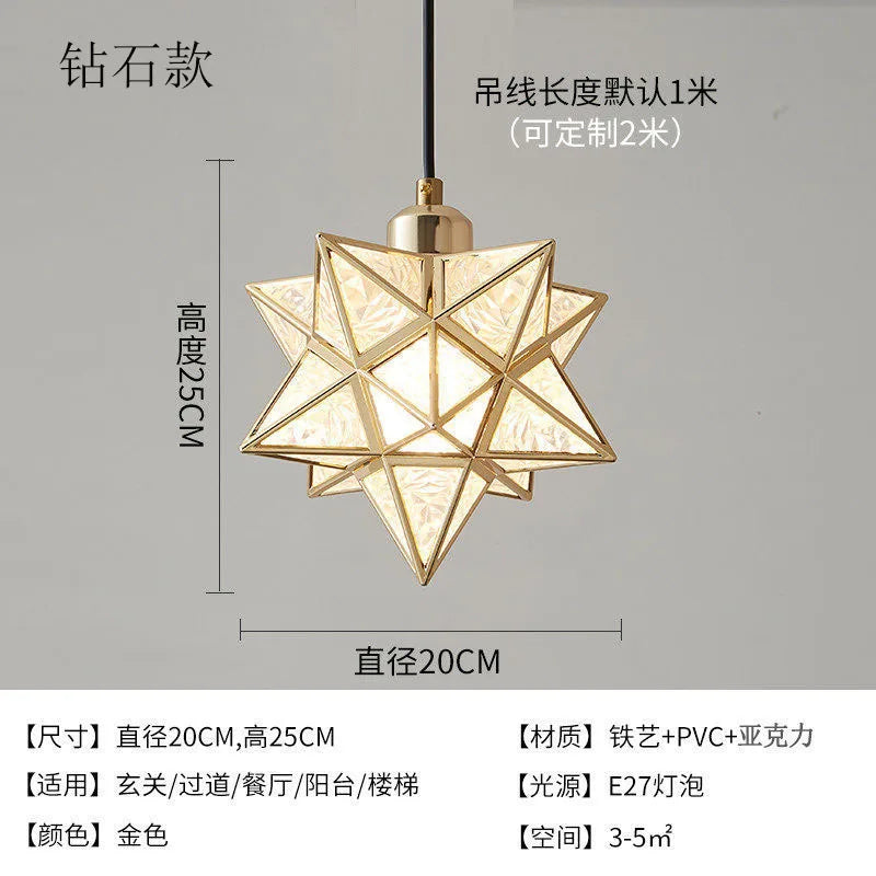 Lamps for Living Room Decor Five-pointed Star Ceiling Modern Balcony Corridor Porch Fashion Network Red Star  Ceiling Light