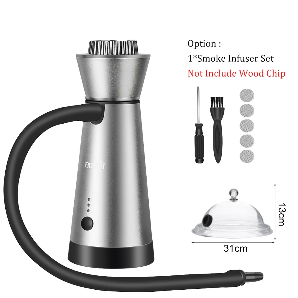 BORUIT SK301B Smoker Infuser Portable Molecular Cuisine Smoking Gun Added Flavor for Meat BBQ Cocktails Kitchen Cooking Tools