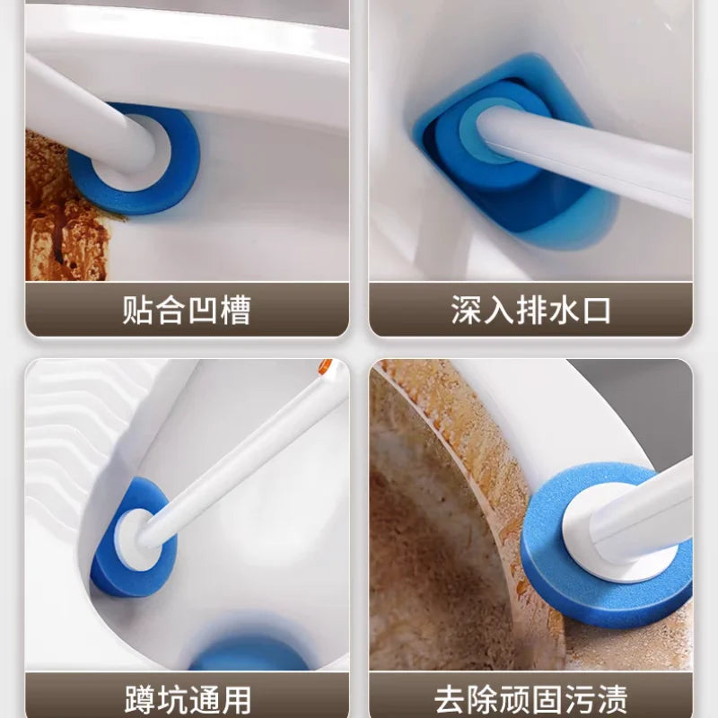 Toilet Brush Disposable Wallmounted Toilet Cleaner Replacement Head Long Handle Cleaning Tool Brush WC Kit Bathroom Accessory