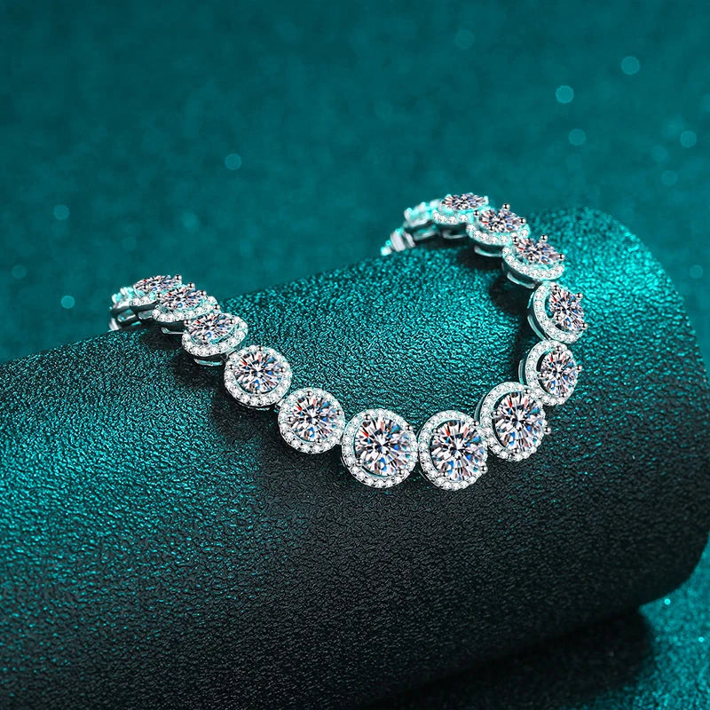 NeeTim D Color Moissanite Tennis Bracelet 925 Sterling Silver with White Gold Plated Shiny Bracelets Chian for Women Wholesale
