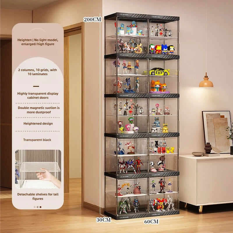 Handmade Display Cabinet, Decorative Model, Building Block Storage Box, Transparent Lego Layered Toy Rack for Household Use